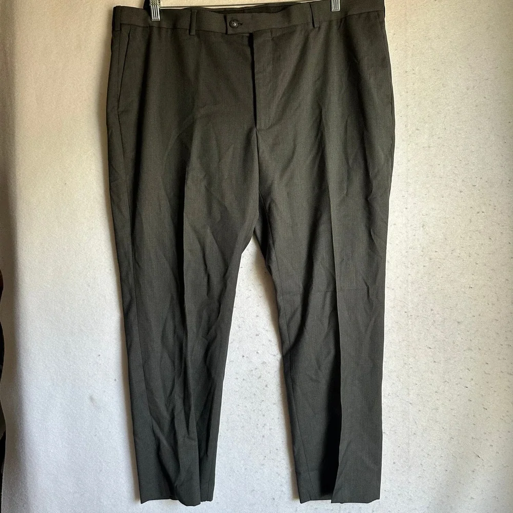 Perry Ellis Portfolio Travel-Luxe No Iron Dress Pants Charcoal 44x30 5FSB0107SA